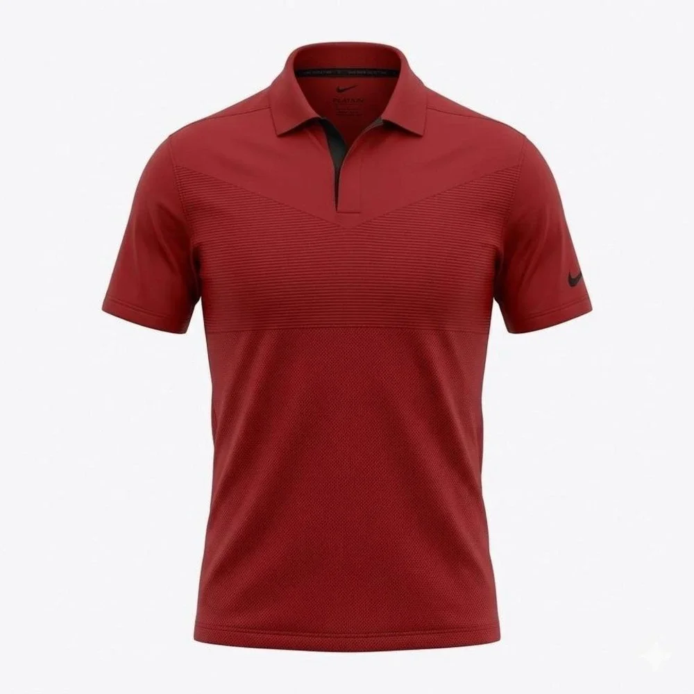 Nike Tiger Woods Collection Men's M Red‎ Polo Shirt Short Sleeve Collared Button